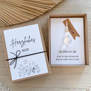 Trauerbox Beileidswünsche, Sonnenfänger Beileid, Beileidsbekundung, Geschenk Trauer, Geschenk Beerdigung, Trauer Karte, herzliches Beileid