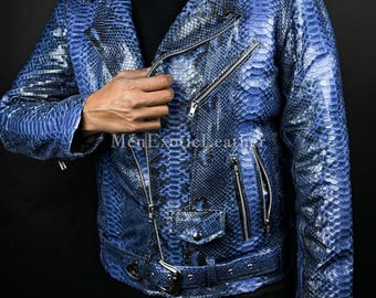 Handcrafted Python Motorcycle Jacket | Men's Biker Outwear Only Made for You