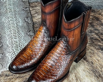 Botas de pitón hechas a mano / Botas formales para hombre, hechas exclusivamente para ti