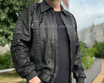 Handcrafted Dragon Python Motorcycle Jacket | Men's Biker Outwear Only Made for You