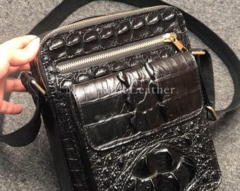 Black Alligator Handcrafted Shoulder Bag | Made only for you