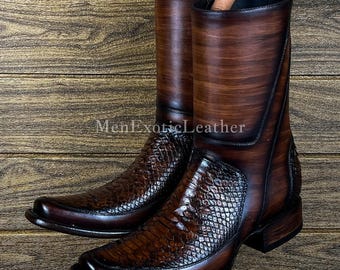 Botas de pitón hechas a mano / Botas formales para hombre, hechas exclusivamente para ti