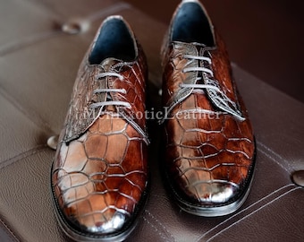 Ręcznie robione buty Derby ze skóry aligatora | Męskie buty formalne, stworzone wyłącznie dla Ciebie