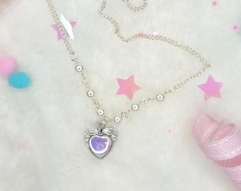 Silver Lovely heart Necklace