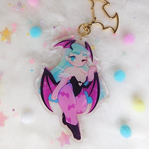 Darkstalkers Morrigan double sided 3in acrylic charm