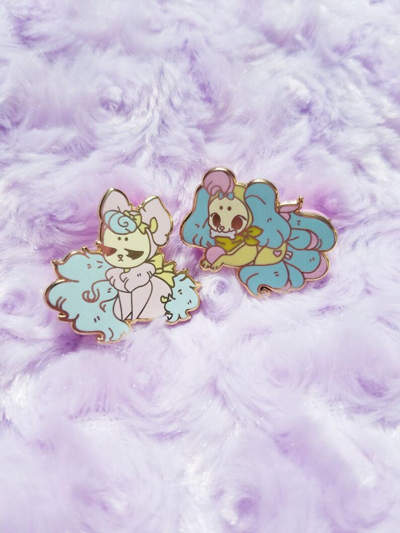 PB companion enamel pins Puppy and Kitty