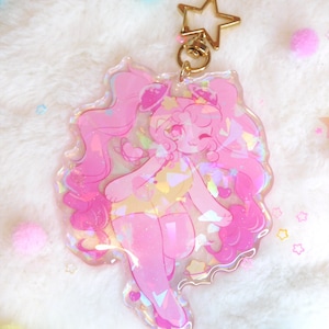 Alien girl Phoebi double sided 3in acrylic charm