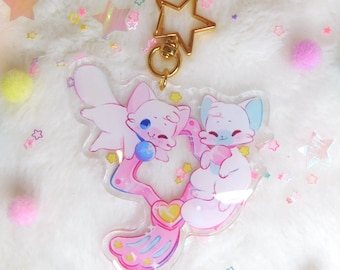 Colgante acrílico Creamy Mami Posi y Nega de 3 pulgadas