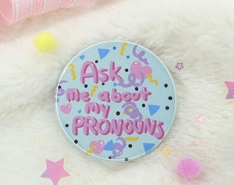 Pregúntame sobre mis pronombres pin