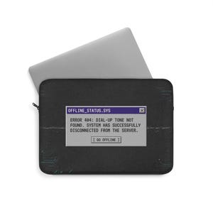 Y2K Aesthetic Laptop Sleeve, Introvert Cyber Grunge Tech Case, 90s Vaporwave Computer Bag, Funny System Error MacBook Cover, WFH Gift