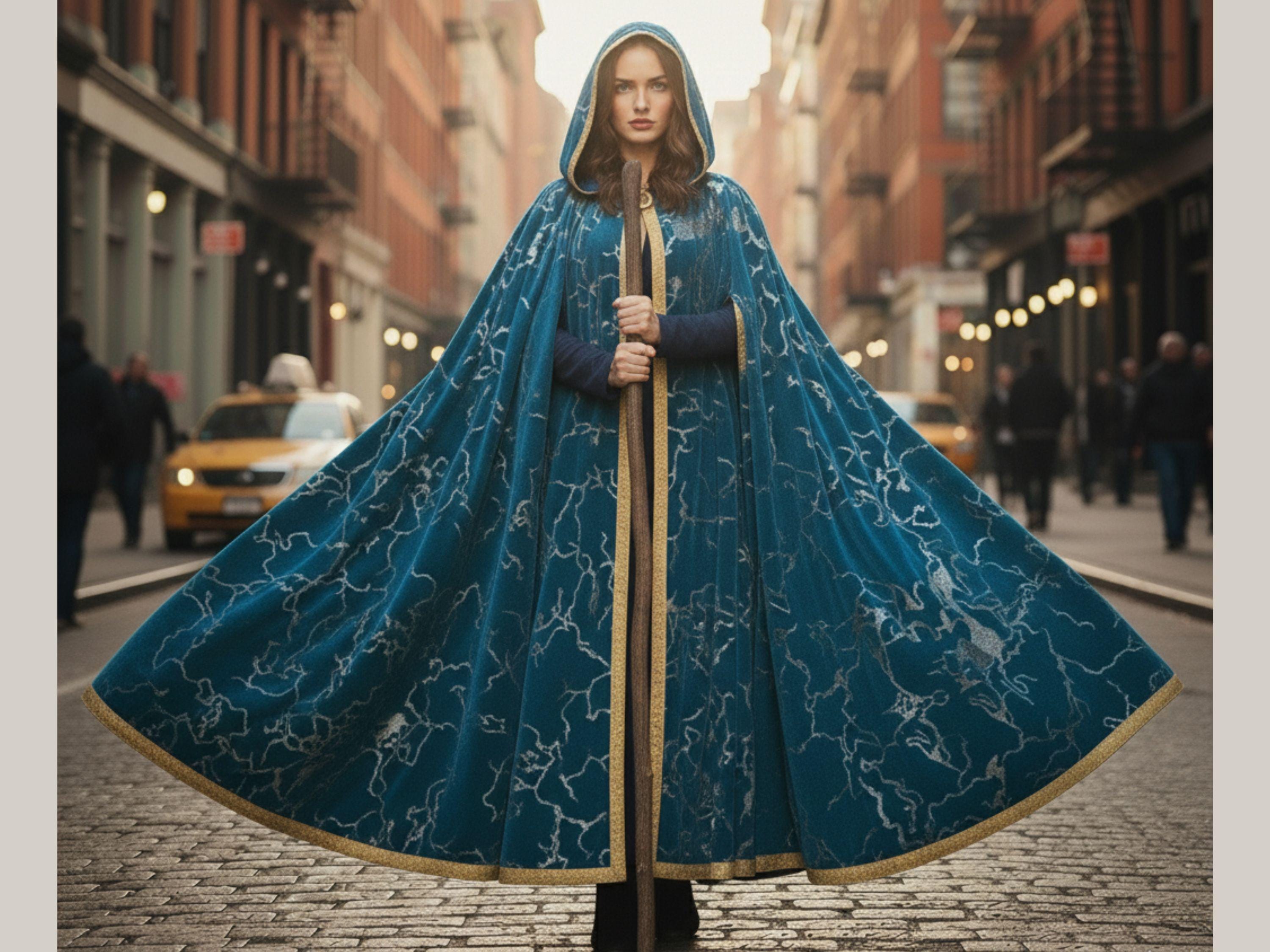 Royal Blue Velvet Cloak With Hood | Medieval Renaissance Cape ...
