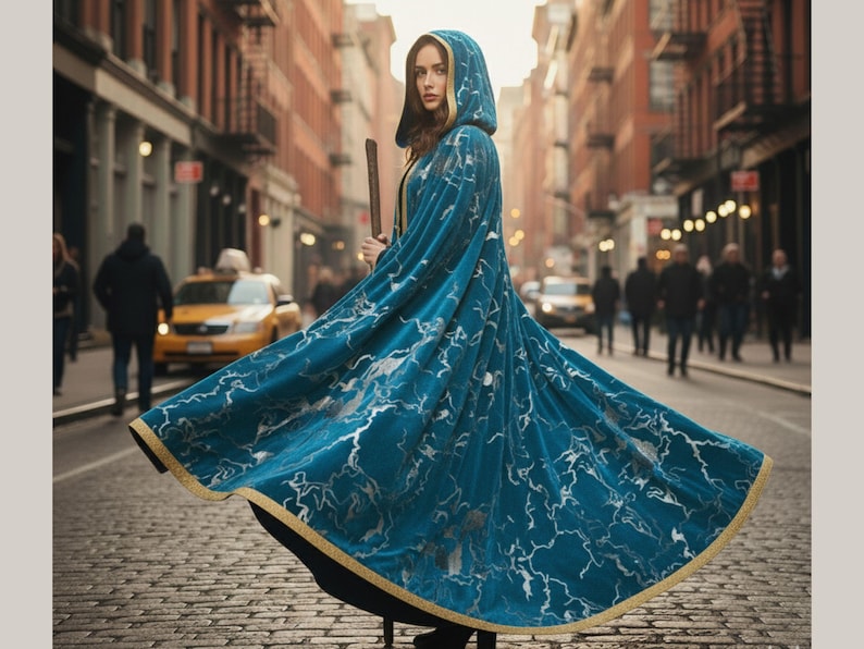Royal Blue Velvet Cloak With Hood | Medieval Renaissance Cape ...