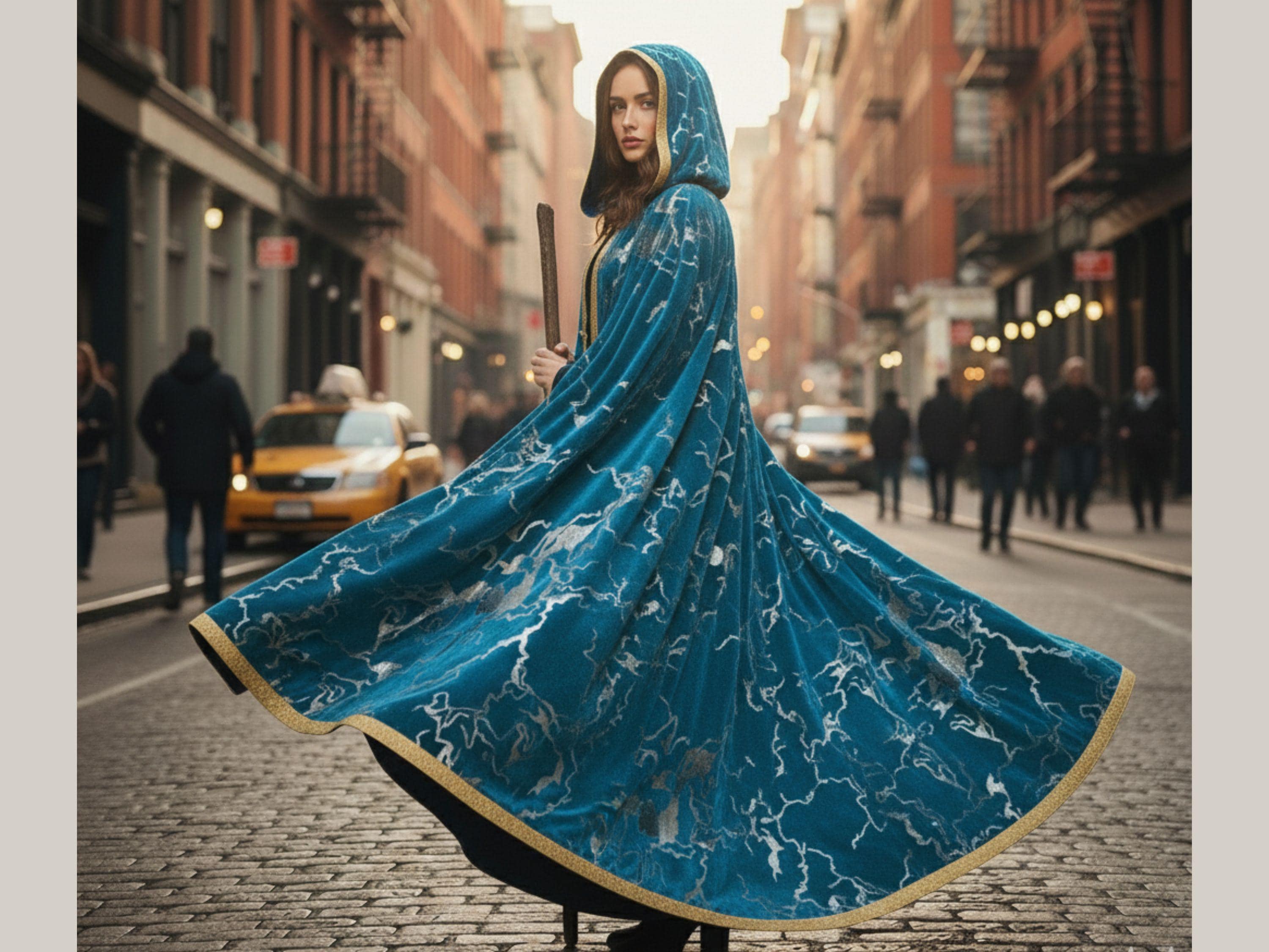 Royal Blue Velvet Cloak With Hood | Medieval Renaissance Cape ...
