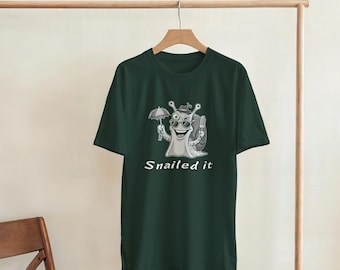 Snailed It Lustiges T-Shirt – T-Shirt mit skurriler Schneckengrafik – Perfektes Geschenk für Schneckenliebhaber