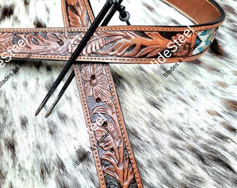 Vintage Moschino Jeans Belt: Brown Leather Heart Decor  display picture 1