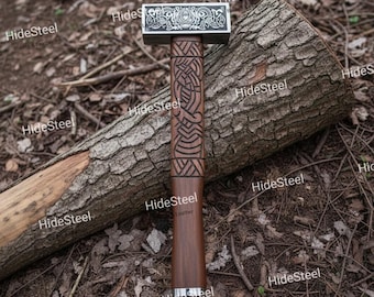 Handcrafted Viking Hammer | Norse Forged Design | Custom Handle & Pattern Options