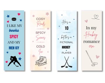 Marcapáginas de romance con temática de hockey | Regalo para lectores de BookTok | Marcapáginas imprimible