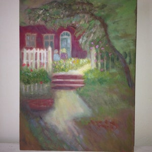 Pintura al óleo de 30 x 40 cm de dos amigas, Moiravintage Find