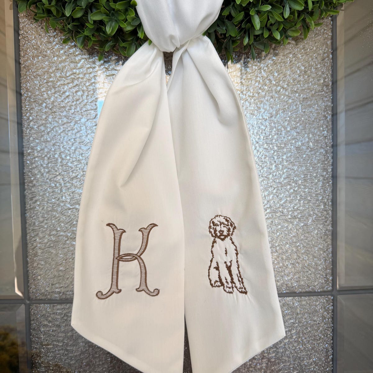 Doodle Embroidered Wreath Sash