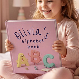 Libro del alfabeto personalizado para niños – Cuentos del abecedario con nombre personalizado – Tapa dura de regalo