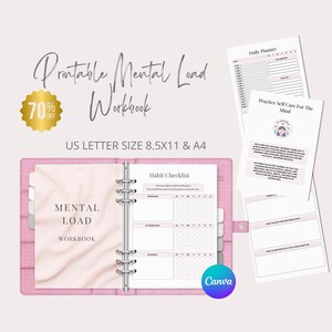 Mental Belastung Workbook für Frauen - 81 Seiten Self Care Planer zur Reduzierung von Überdenken