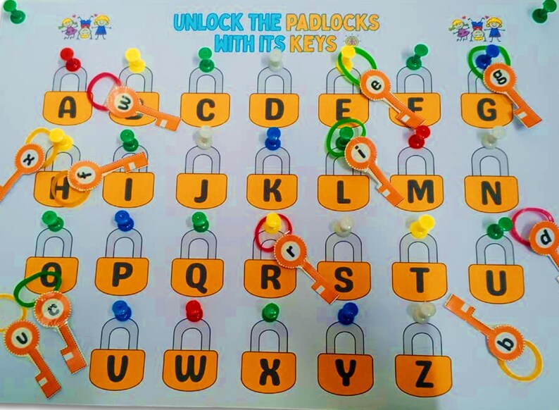 Letter Matching Game: English Alphabet Locks (printable PDF) - Etsy Canada
