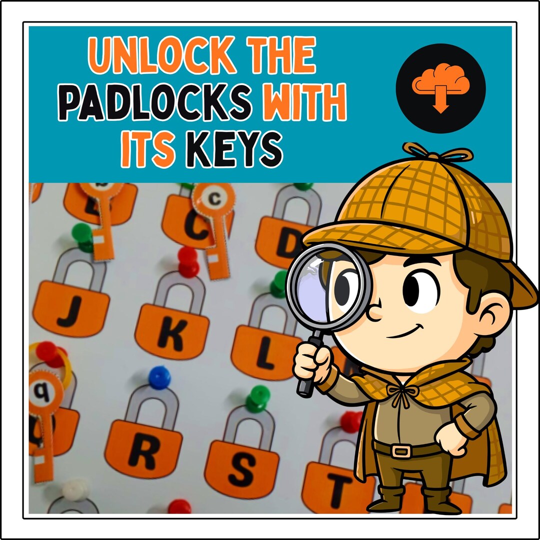 Letter Matching Game: English Alphabet Locks (printable PDF) - Etsy