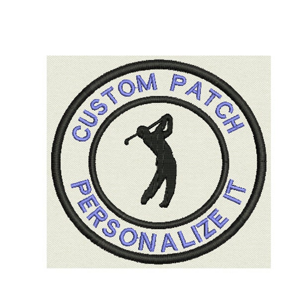 Custom Embroidered Patch - Golf circle patch - Personalize it! - Sew on or Iron On 3.5"