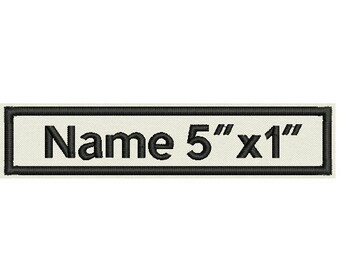Custom Name Patch 5"x 1" Embroidered ID, Name, Tag, Badge - Sew on Or Iron On
