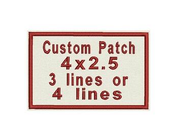 Custom Embroidered Patch, Tag, Badge, Shield,  Personalize it! - Sew on or Iron On 4x 2.5