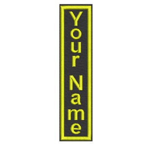 Vertical Name Patch  - Sew on or Iron On 1.5" x 7"
