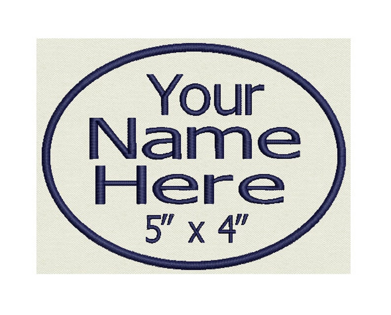 Personalize it! Custom Embroidered Patch Oval patch Sew on or Iron On 5 x 4