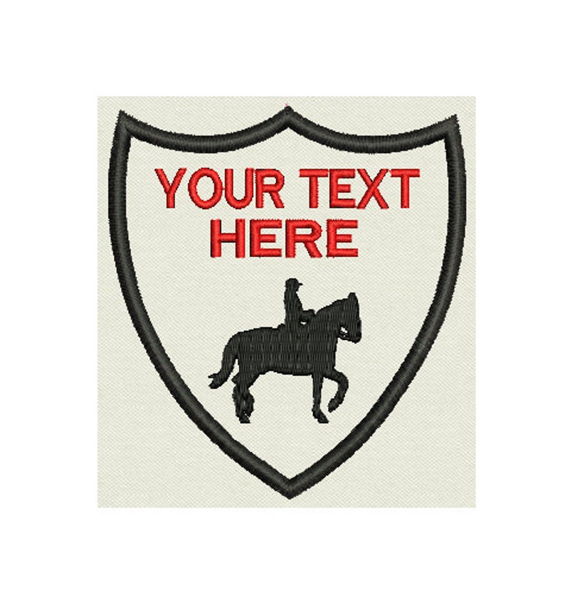 Custom Patch Crest Embroidered Shield Horse Personalize Etsy