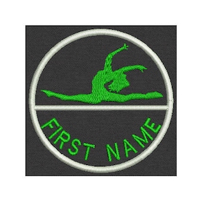 Custom Embroidered Dance Patch with your Name   -  Sew on or Iron 3 inch circle