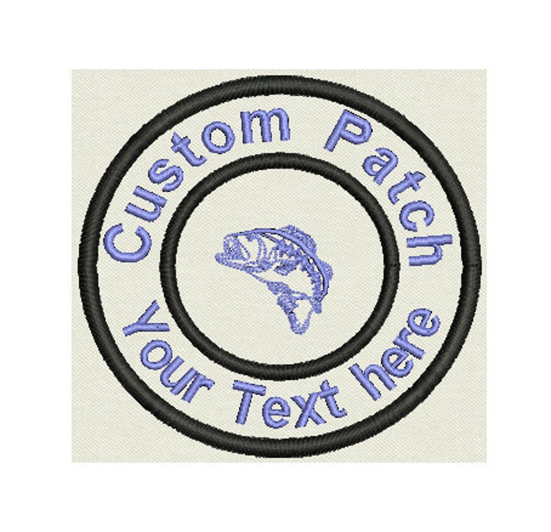 Custom Embroidered Patch Fishing circle patch Personalize Etsy