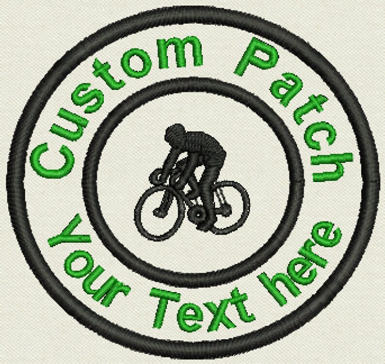 Custom Embroidered Patches Bicycle circle patch Etsy