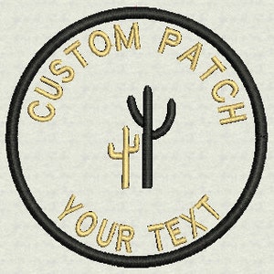 Custom Cactus Round Patch 3 Tag, Label, Badge Sew On or Iron on Add Your Name or Text image 5