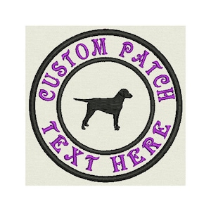 Custom Embroidered Patch - Dog circle patch - Personalize it! - Sew on or Iron On 3.5"