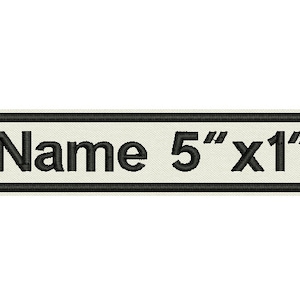 One line Rectangular Custom Embroidered Name Tag - Iron On 5" x 1"