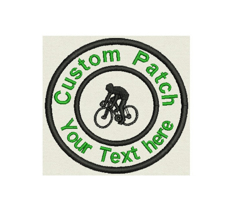 Custom Embroidered Patches Bicycle Circle Patch Etsy