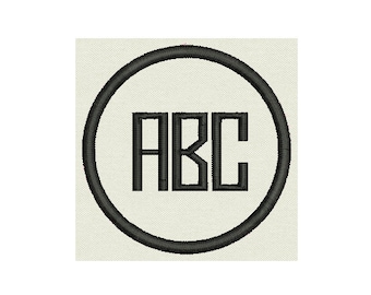 Brodé Monogram Circle Patch 3" à coudre ou à repasser - Choisissez votre monogramme de 3 lettres