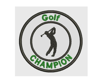 Golf Champion Patch - Embroidered Tag, Badge, Emblem