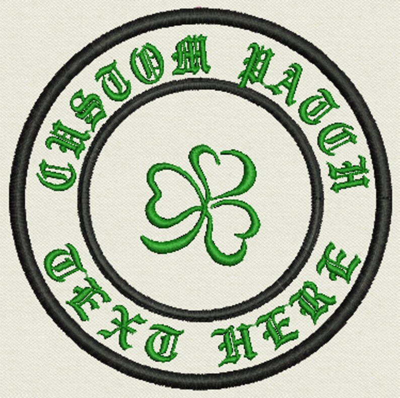 Custom Embroidered Patch Irish Circle Patch Personalize Etsy