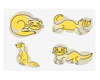 Light Yellow Spotted Ferret Sticker Sheets