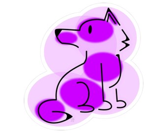 Purple Spotted Wolf Siting Kiss-Cut Stickers