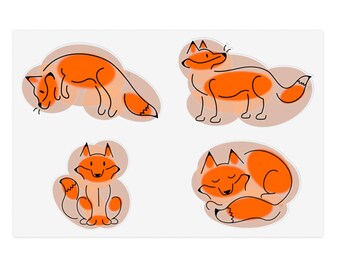 Orange Spotted Fox Sticker Sheets