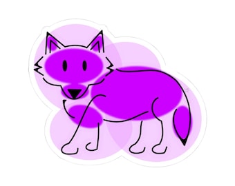 Purple Spotted Wolf Kiss-Cut Stickers