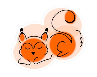 Orange Spotted Squirrel sitting Kiss-Cut Stickers