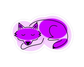Purple Spotted Wolf Sleeping Kiss-Cut Stickers