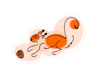 Orange Spotted Squirrel Kiss-Cut Stickers